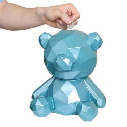 Geometric Teddy Bear Shaped Piggy Bank  Geometric Teddy Bear Shaped Piggy Bank