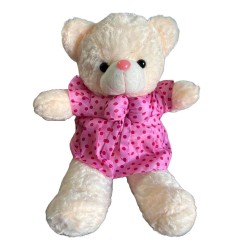 38 cm Teddy Bear in Pink Heart Skirt