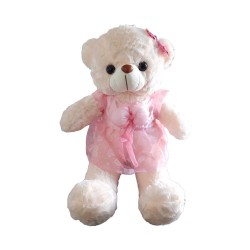 68 cm Cream Teddy Bear in Pink Skirt