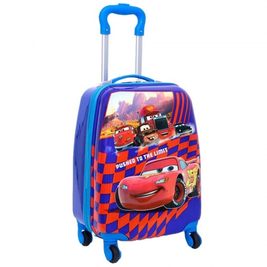 Lightning McQueen Printed Pattern Non-Breakable & Extra Light Weight Kids Trolley Bag (16 Inch)