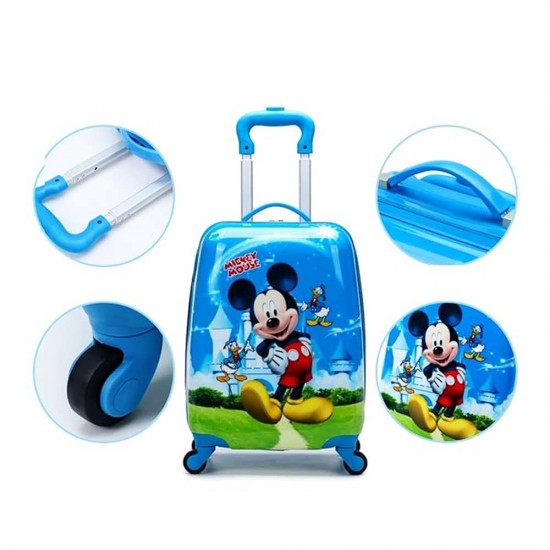 Micky Mouse Printed Pattern Non-Breakable & Extra Light Weight Kids Trolley Bag (16 Inch)