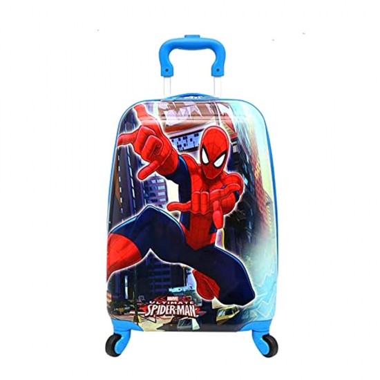 Spiderman Printed Pattern Non-Breakable & Extra Light Weight Kids Trolley Bag (16 Inch)