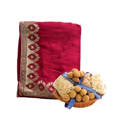 Silk Saree With dry fruits basket Silk Saree With dry fruits basket