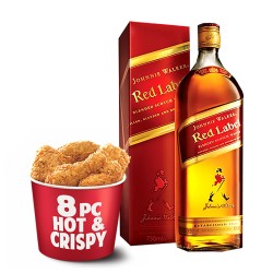 8 pc Hot & Crispy KFC Bucket with Red Label -750 ml