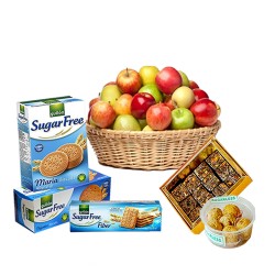 Fruit Basket with Sugarfree Biscuits & Sweets