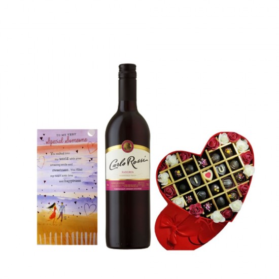 Chocolates with Wine and Card