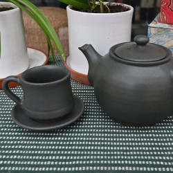 Ceramic Tea Pot and Cup Set with Saucer | Set of 4