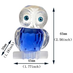 Crystal Blue Owl Statue Glass Statue