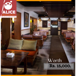 Gift Certificate by Alice Restaurant Worth Rs.15,000/-