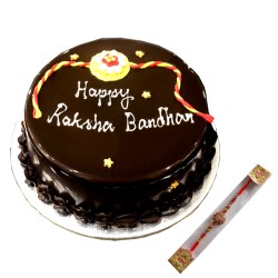 Rakshya Bandhan Chocolate Cake with Rakhi