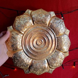 Brass Cutting Ashtaamangal Mandap - 10 inch Brass Cutting Ashtaamangal Mandap - 10 inch