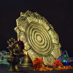 Brass Cutting Ashtaamangal Mandap - 10 inch Brass Cutting Ashtaamangal Mandap - 10 inch